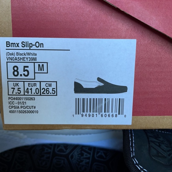 Vans WMNS BMX Slip-On Dak Black/White Sneakers - Picture 16 of 16